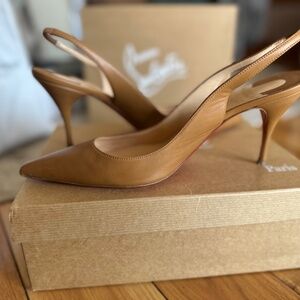 Christian Louboutin Kate Slingback Nude Pumps Heels - 40.5